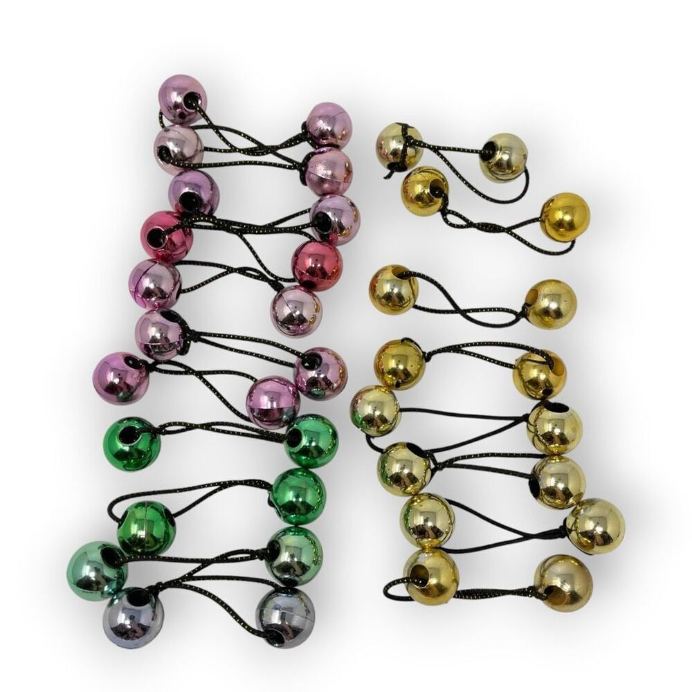 Twin Bead Hair Knocker Pony Tail Holders Bubbles Balls Tie Backs Lot of 19 Sets